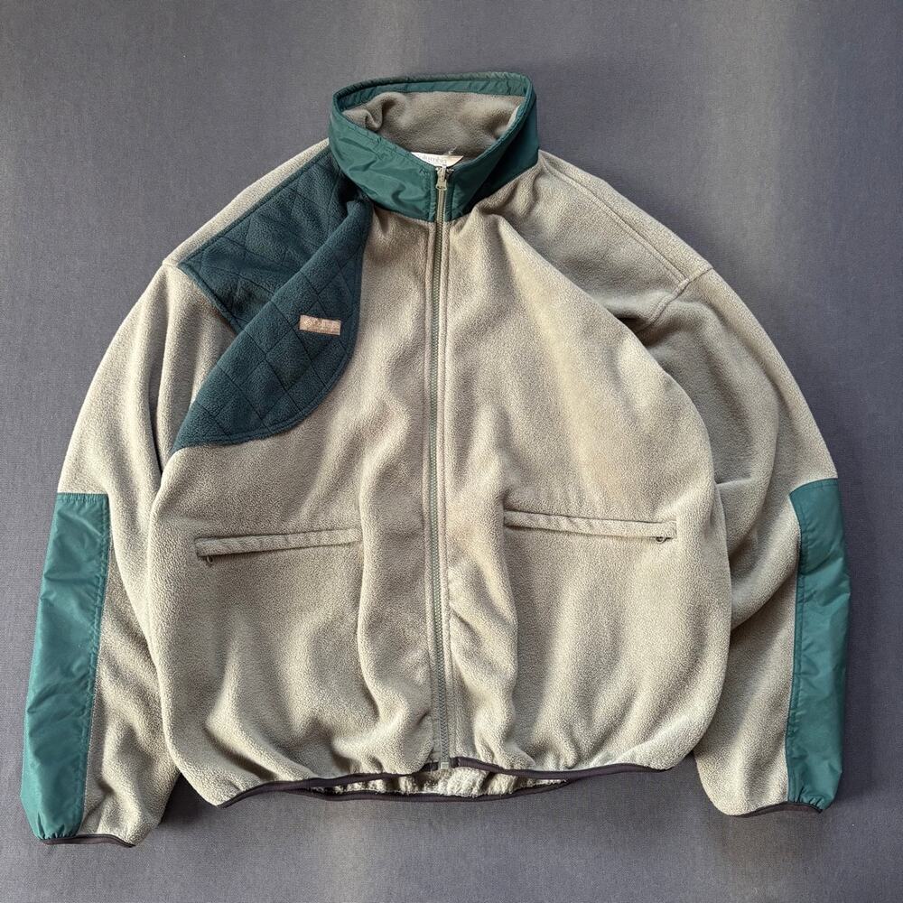 Vintage Columbia Sportswear Zip-Up Fleece Grey Green Full Zip Sz XL